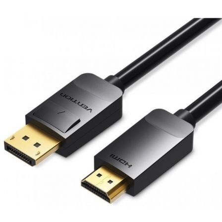 Cable Conversor Vention HADBI/ DisplayPort Macho - HDMI Macho/ 3m/ Negro - Imagen 2