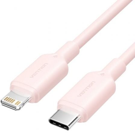 Cable USB 2.0 Tipo-C Lightning Vention LAKPH/ USB Tipo-C Macho - Lightning Macho/ Hasta 27W/ 480Mbps/ 2m/ Rosa - Imagen 4
