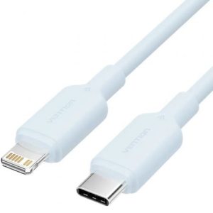 Cable USB 2.0 Tipo-C Lightning Vention LAKSF/ USB Tipo-C Macho – Lightning Macho/ Hasta 27W/ 480Mbps/ 1m/ Azul