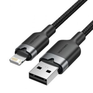 Cable USB Lightning Vention LANBH/ USB Macho – Lightning Macho/ 480Mbps/ 2m/ Negro