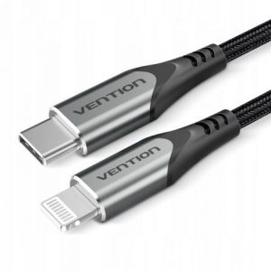 Cable USB 2.0 Tipo-C Lightning Vention TACHF/ USB Tipo-C Macho – Lightning Macho/ 480Mbps/ 1m/ Gris