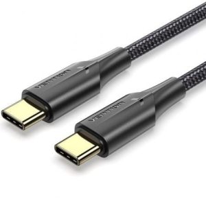 Cable USB 2.0 Tipo-C 3A Vention TAUBI/ USB Tipo-C Macho – USB Tipo-C Macho/ 480Mbps/ 3m/ Negro