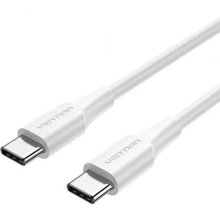 Cable USB 2.0 Tipo-C 3A Vention TRCWH/ USB Tipo-C Macho - USB Tipo-C Macho/ Hasta 60W/ 480Mbps/ 2m/ Blanco - Imagen 3