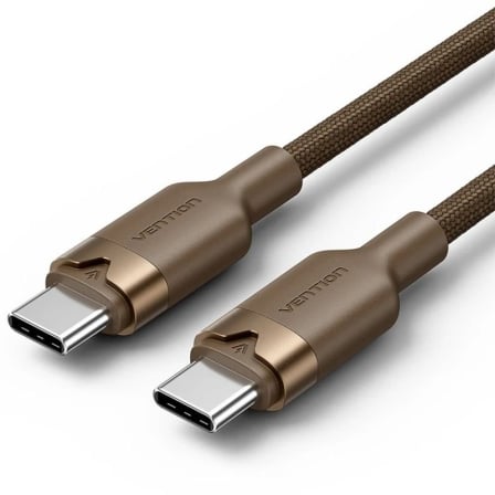 Cable USB 2.0 Tipo-C 3A Vention TRDJF/ USB Tipo-C Macho - USB Tipo-C Macho/ Hasta 60W/ 480Mbps/ 1m/ Oro Desierto - Imagen 2