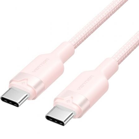 Cable USB 2.0 Tipo-C 3A Vention TRDPF/ USB Tipo-C Macho - USB Tipo-C Macho/ Hasta 60W/ 480Mbps/ 1m/ Rosa - Imagen 4