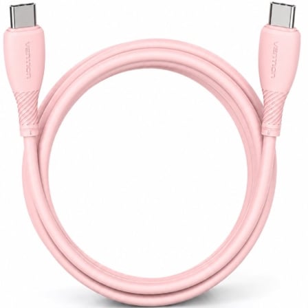 Cable USB 2.0 Tipo-C Vention TRVPF/ USB Tipo-C Macho - USB Tipo-C Macho/ Hasta 60W/ 480Mbps/ 1m/ Rosa - Imagen 3