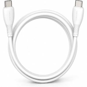 Cable USB 2.0 Tipo-C Vention TRVWH/ USB Tipo-C Macho – USB Tipo-C Macho/ Hasta 60W/ 480Mbps/ 2m/ Blanco