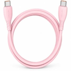 Cable USB 2.0 Tipo-C Vention TRWPF/ USB Tipo-C Macho – USB Tipo-C Macho/ Hasta 100W/ 480Mbps/ 1m/ Rosa