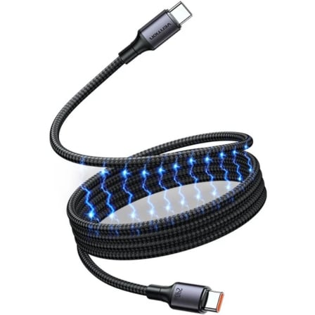 Cable Magnético USB 2.0 Tipo-C 5A Vention TSABF/ USB Tipo-C Macho - USB Tipo-C Macho/ Hasta 240W/ 480Mbps/ 1m/ Negro - Imagen 4