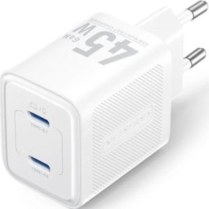 Cargador de Pared GaN Vention FEFW0-EU/ 2xUSB Tipo-C/ 45W