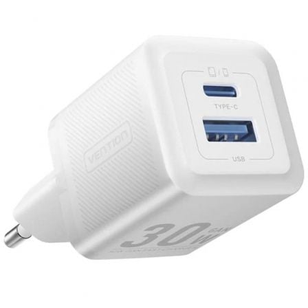 Cargador de Pared GaN Vention FEQW0-EU/ 1xUSB Tipo-C/ 1xUSB/ 30W - Imagen 3