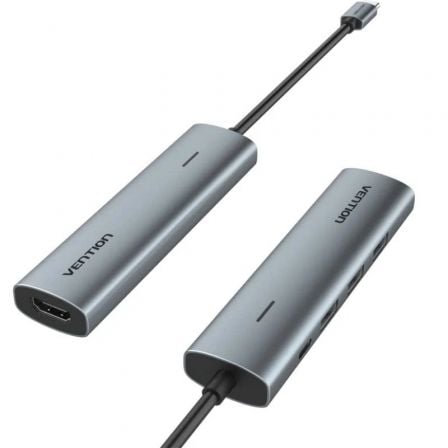 Docking USB Tipo-C Vention TGGHB/ 3xUSB/ 1xHDMI 4K/ 1xUSB Tipo-C PD/ Gris - Imagen 3