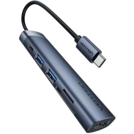 Docking USB Tipo-C Vention THJHB/ 1xHDMI 4K/ 2xUSB/ 1xUSB Tipo-C PD/ Gris - Imagen 5