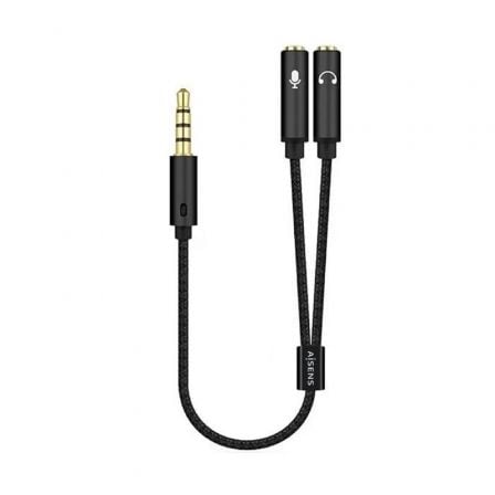 Cable Estéreo Aisens A128-0416/ Jack 3.5 Macho - 2x Jack 3.5 Hembra/ 25cm/ Negro - Imagen 3