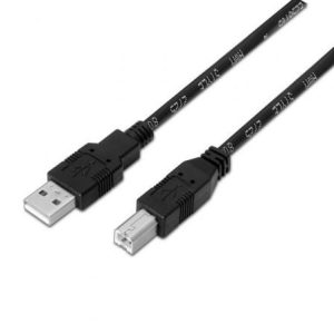 Cable USB 2.0 Impresora Aisens A101-0007/ USB Tipo-B Macho – USB Macho/ 3m/ Negro