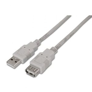Cable Alargador USB 2.0 Aisens A101-0013/ USB Macho – USB Hembra/ Hasta 2.5W/ 60Mbps/ 1.8m/ Beige