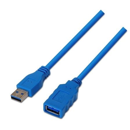 Cable Alargador USB 3.0 Aisens A105-0046/ USB Macho - USB Hembra/ Hasta 9W/ 625Mbps/ 2m/ Azul - Imagen 7