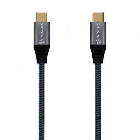 Cable USB 2.0 Tipo-C Aisens A107-0629 5A 100W/ USB Tipo-C Macho - USB Tipo-C Macho/ Hasta 100W/ 480Mbps/ 2m/ Gris - Imagen 9