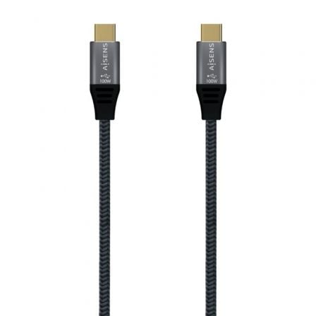 Cable USB 3.2 Tipo-C Aisens A107-0672 20GBPS 100W/ USB Tipo-C Macho - USB Tipo-C Macho/ Hasta 100W/ 20Gbps/ 1.5m/ Gris - Imagen 8