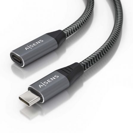 Cable Alargador USB 3.2 Aisens A107-0760/ USB Tipo-C Macho - USB Tipo-C Hembra/ Hasta 100W/ 20Gbps/ 50cm/ Gris - Imagen 8