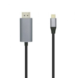 Cable DisplayPort Aisens A109-0395/ USB Tipo-C Macho – DisplayPort Macho/ Hasta 27W/ 1250Mbps/ 1.8m/ Negro