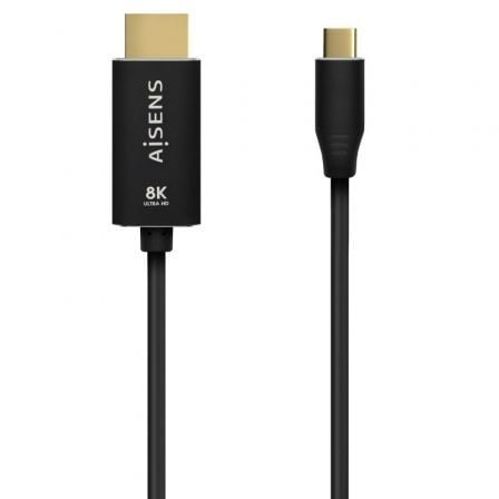 Cable Conversor Aisens A109-0711/ USB Tipo-C Macho - HDMI 8K Macho/ Hasta 27W/ 6000Mbps/ 1m/ Negro - Imagen 6