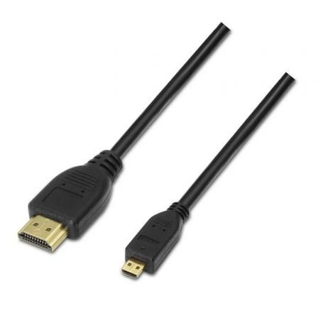 Cable Micro HDMI Aisens A119-0116/ HDMI Macho - Micro HDMI Macho/ Hasta 10W/ 720Mbps/ 80cm/ Negro - Imagen 2