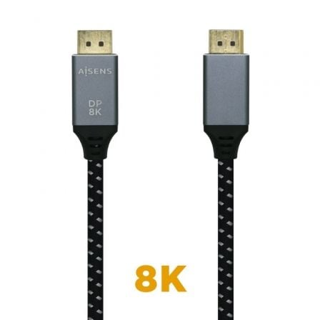Cable DisplayPort 1.4 8K Aisens A149-0434/ DisplayPort Macho - DisplayPort Macho/ 50cm/ Negro Gris - Imagen 8