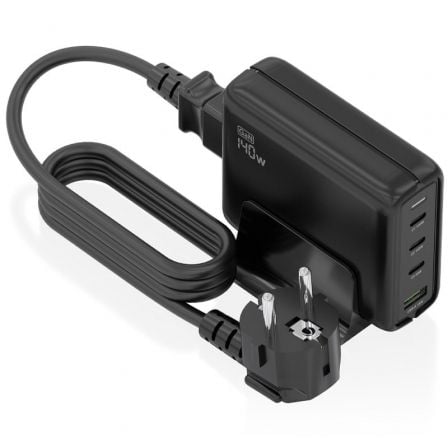 Cargador Sobremesa GaN Aisens ASCH-140W4P056-BK/ 3xUSB Tipo-C/ 1xUSB/ 140W - Imagen 9
