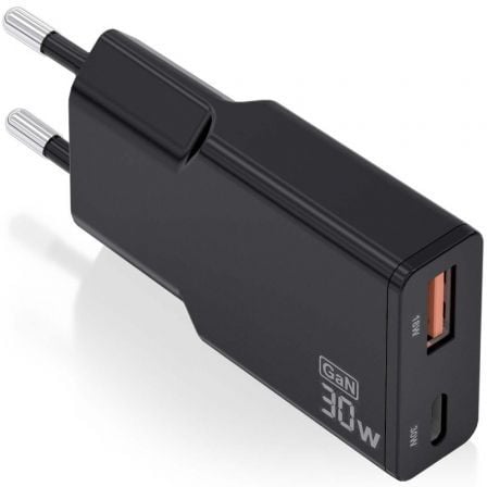 Cargador de Pared GaN Aisens ASCH-30W2P047-BK/ 1xUSB Tipo-C/ 1xUSB/ 30W/ Negro - Imagen 6