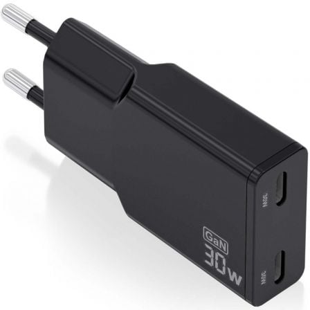 Cargador de Pared GaN Aisens ASCH-30W2P049-BK/ 2xUSB Tipo-C/ 30W/ Negro - Imagen 9