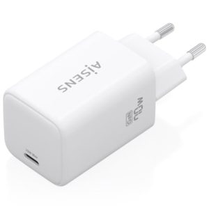 Cargador de Pared GaN Aisens ASCH-70W1P088-W/ 1xUSB Tipo-C/ 70W/ Blanco