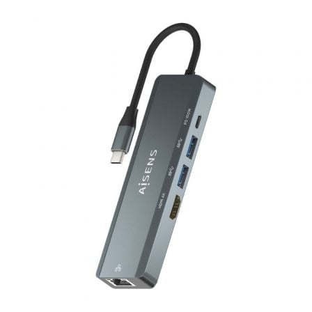 Docking USB Tipo-C Aisens ASUC-5P011-GR/ 1xHDMI 4K/ 2xUSB/ 1xRJ45/ 1xUSB Tipo-C/ 1xUSB Tipo-C PD/ Gris - Imagen 9