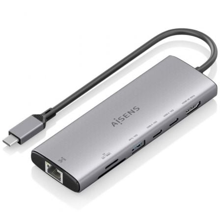 Docking USB Tipo-C Aisens ASUC-7P032-GR/ 1xHDMI 4K/ 1xUSB/ 2xUSB Tipo-C/ 1xRJ45/ 1xLector Tarjetas/ Gris - Imagen 9