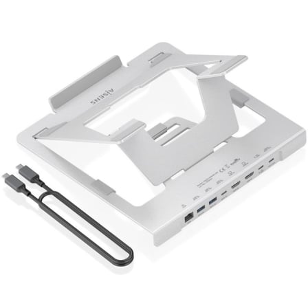 Soporte de Sobremesa - Docking USB Tipo-C Aisens ASUC-7P046-GR/ 2xUSB/ 1xUSB Tipo-C/ 2xHDMI/ 1xRJ45/ 1xUSB Tipo-C PD/ Gris - Imagen 6