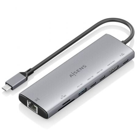Docking USB Tipo-C Aisens ASUC-8P033-GR/ 1xHDMI 4K/ 1xUSB/ 2xUSB Tipo-C/ 1xRJ45/ 1xLector Tarjetas/ 1xUSB Tipo-C PD/ Gris - Imagen 8