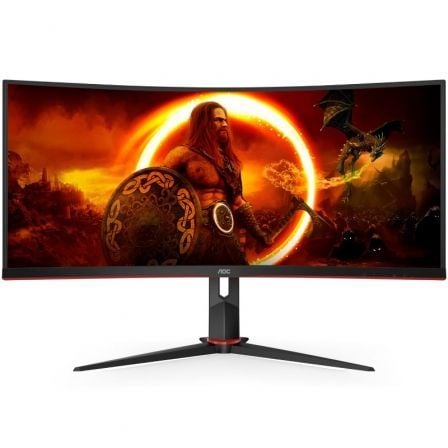 Monitor Gaming Ultrapanorámico Curvo AOC CU34G2XP/BK 34"/ WQHD/ 1ms/ 180Hz/ VA/ Negro - Imagen 6