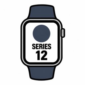 Apple Watch Series 12/ GPS/ 46mm/ Gris Espacial/ Correa Deportiva Azul Marino (S/M)