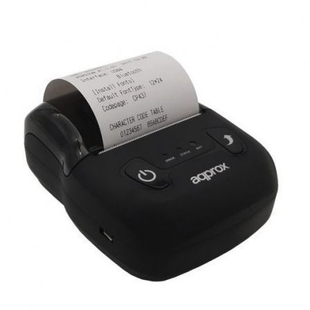 Impresora de Tickets Approx appPOS58PORTABLE+/ Térmica/ Ancho papel 58mm/ USB-Bluetooth/ Negra - Imagen 4