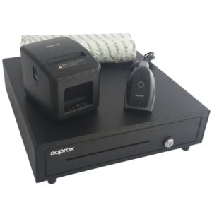 Pack para TPV Approx appPOSPACK4180USB-2D/ Cajón Portamonedas + Impresora Térmica de Tickets + Lector de Códigos + Rollos Térmicos