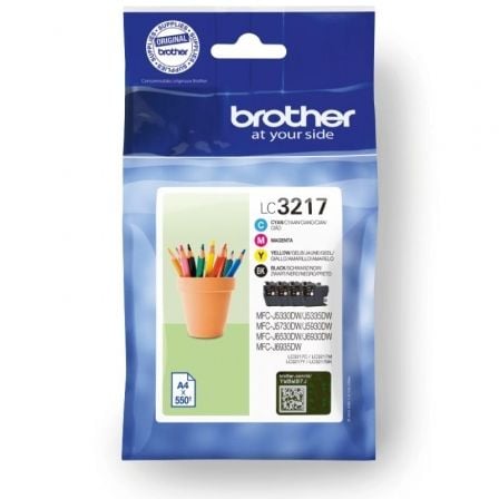 Cartucho de Tinta Original Brother LC3217VAL/ Multipack/ Negro/ Cian/ Magenta/ Amarillo - Imagen 2