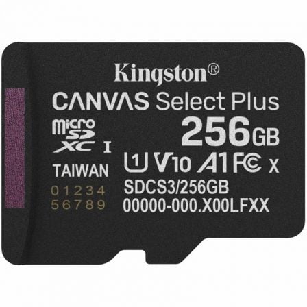 Tarjeta de Memoria Kingston CANVAS Select Plus 256GB microSD XC/ Clase 10/ 150MBs - Imagen 3