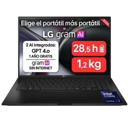 Portátil LG Gram 16ZD90TL-G.AX85BN Intel Core Ultra 7-258V/ 32GB/ 512GB SSD/ 16"/ Sin Sistema Operativo - Imagen 2