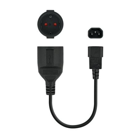 Adaptador Alimentación Nanocable 10.22.0901/ C14 Macho - CEE7 Hembra/ 25cm/ Negro - Imagen 6