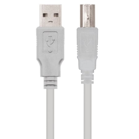 Cable USB 2.0 Impresora Nanocable 10.01.0104/ USB Tipo-B Macho - USB Macho/ 3m/ Beige - Imagen 6