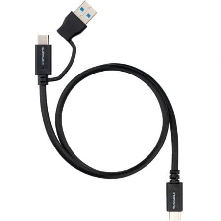Cable USB 3.2 Tipo-C Nanocable 10.01.4801/ USB Tipo-C Macho/ USB Macho - USB Tipo-C Macho/ Hasta 60W/ 10Gbps/ 1m/ Negro - Imagen 3