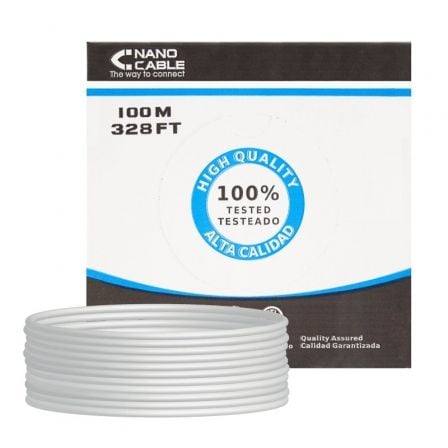 Bobina de Cable RJ45 UTP Nanocable 10.20.0302-FLEX Cat.5e/ 100m/ Gris - Imagen 3