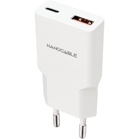 Cargador de Pared Nanocable 10.10.2022/ 1xUSB Tipo-C/ 1xUSB/ 20W/ Blanco - Imagen 6