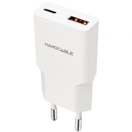 Cargador de Pared Nanocable 10.10.2028/ 1xUSB Tipo-C/ 1xUSB Macho/ 30W/ Blanco - Imagen 3