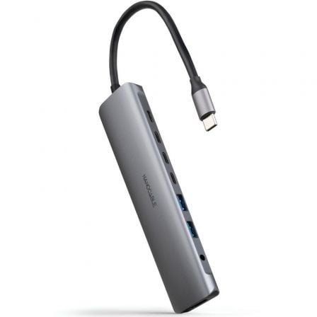 Docking Tipo-C Nanocable 10.16.4608/ 2xUSB/ 3xUSB Tipo-C/ 1xHDMI 4K/ 1xJack 3.5/ 1xUSB Tipo-C PD/ Gris - Imagen 9
